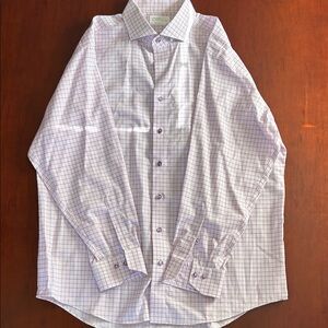 Lorenzo Uomo Lavender Checkered Button Down Shirt